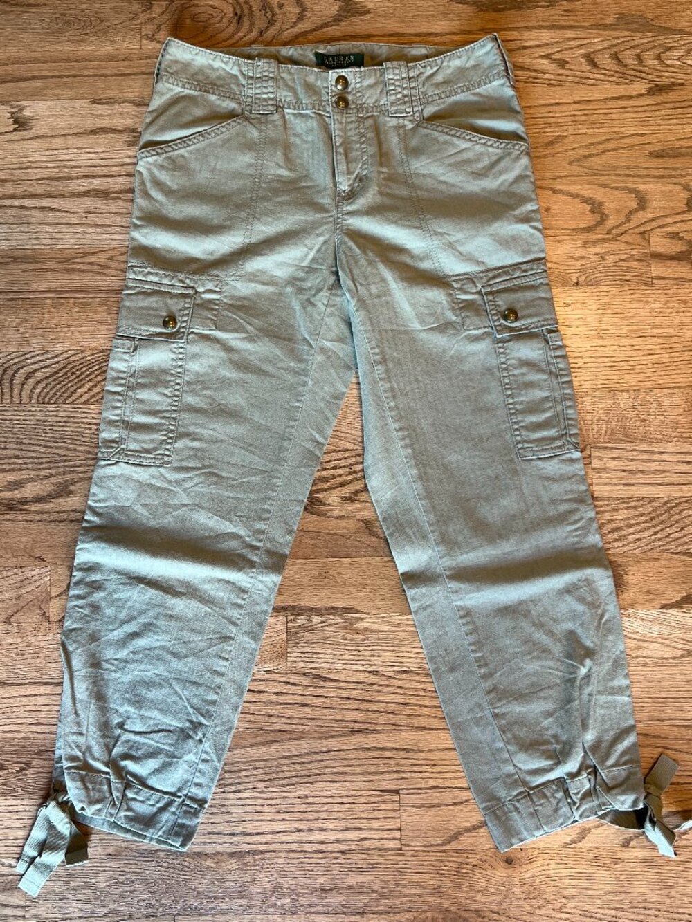 Lauren Ralph Lauren Petite Green Pants with Ties